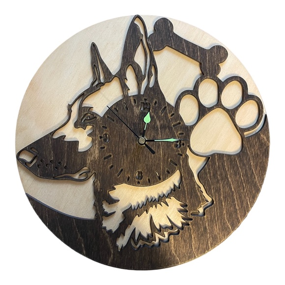 Dog Clock, 11" Paw-some Timekeeping: Laser-Cut Wooden Clocks - Picture 3 of 6